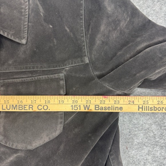 Levis Faux Suede Full Zip‎ Jacket Mens XL Charcoal Gray Snap Pockets - Picture 7 of 8